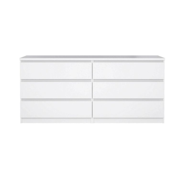 Credenza bianco lucida 153x50x68h cm 6 cassetti - Joyce