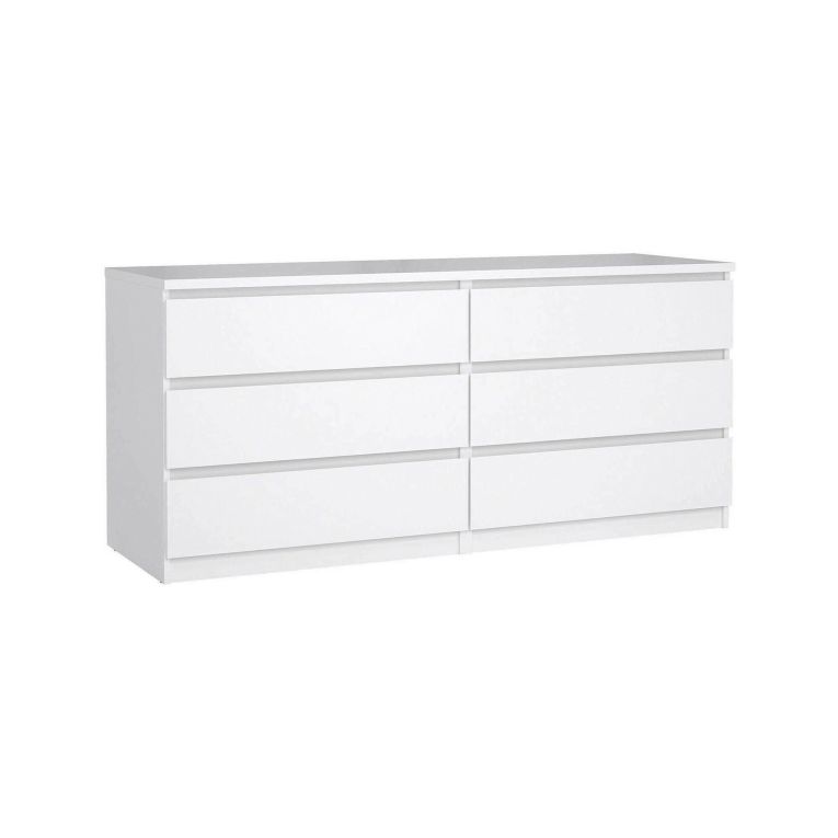 Credenza bianco lucida 153x50x68h cm 6 cassetti - Joyce