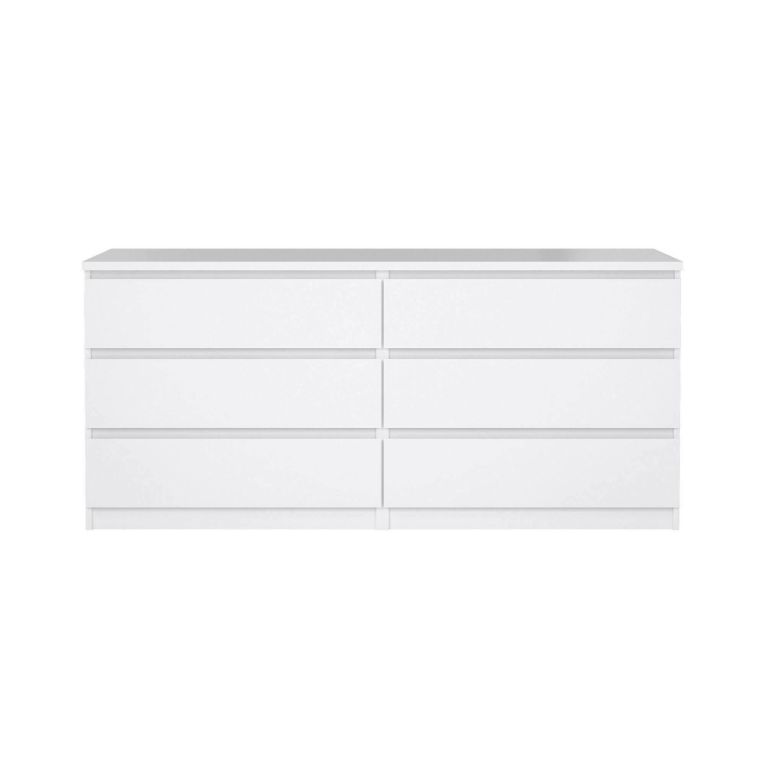Credenza bianco lucida 153x50x70h cm 6 cassetti - Abacadabra