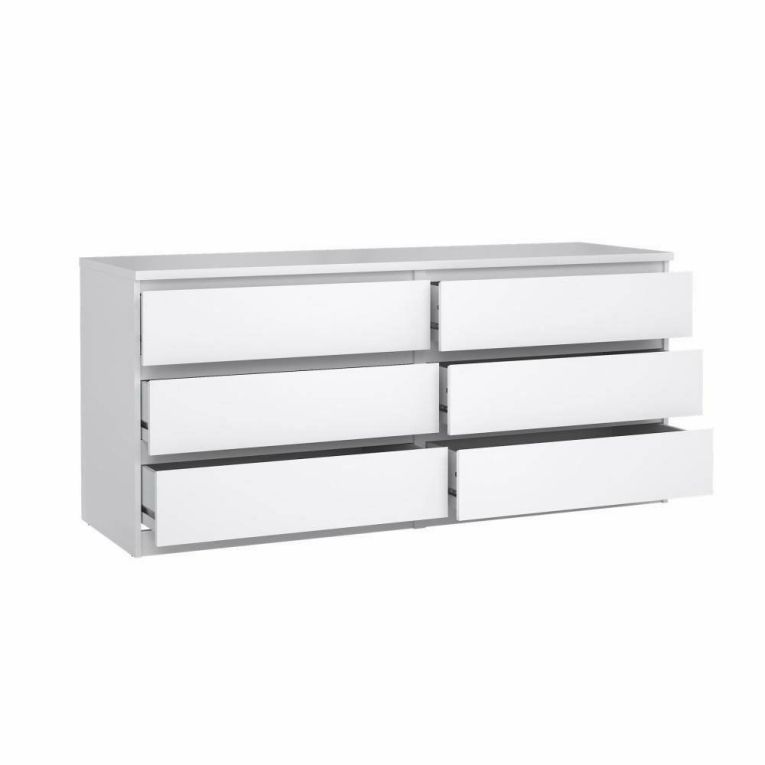Credenza bianco lucida 153x50x70h cm 6 cassetti - Abacadabra