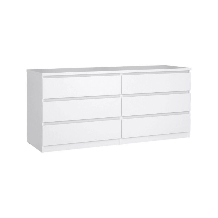Credenza bianco lucida 153x50x70h cm 6 cassetti - Abacadabra