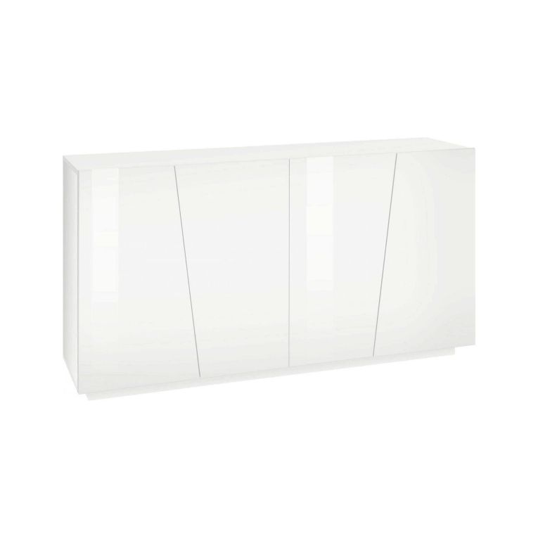 Credenza bianco lucida 158x43x86h cm 4 ante - Ackhab