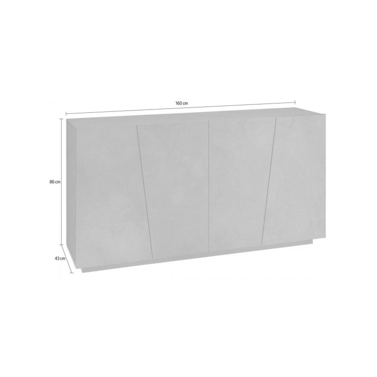 Credenza bianco lucida 158x43x86h cm 4 ante - Ackhab