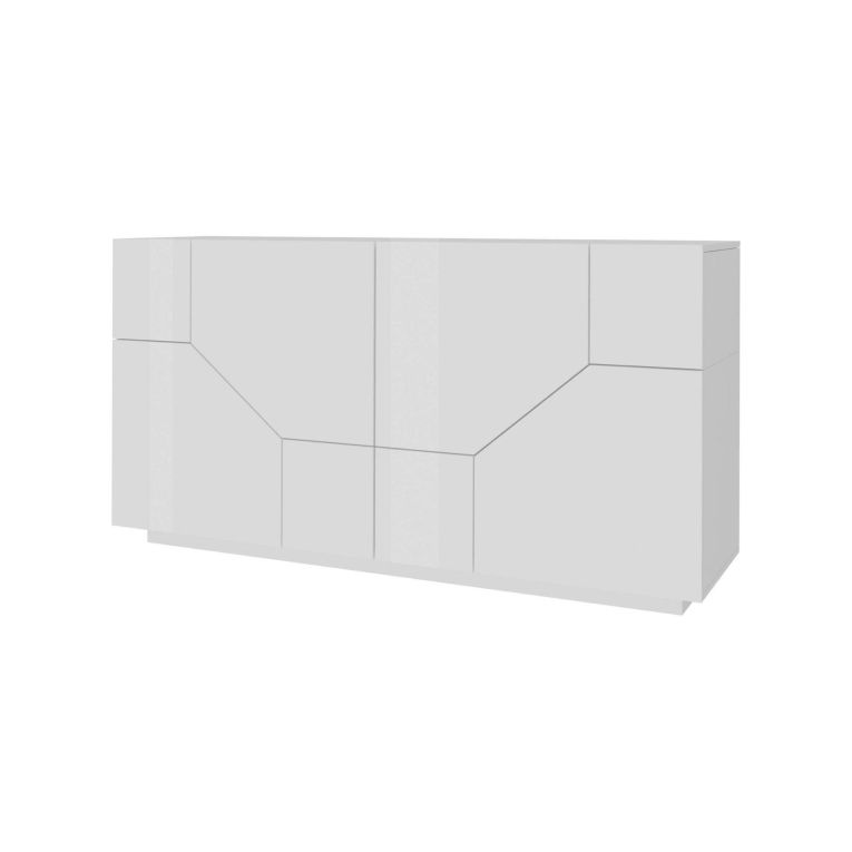 Credenza bianco lucida 158x43x86h cm 4 ante - Agis