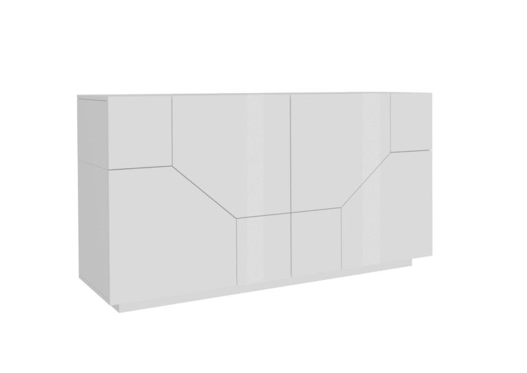 Credenza bianco lucida 158x43x86h cm 4 ante - Agis
