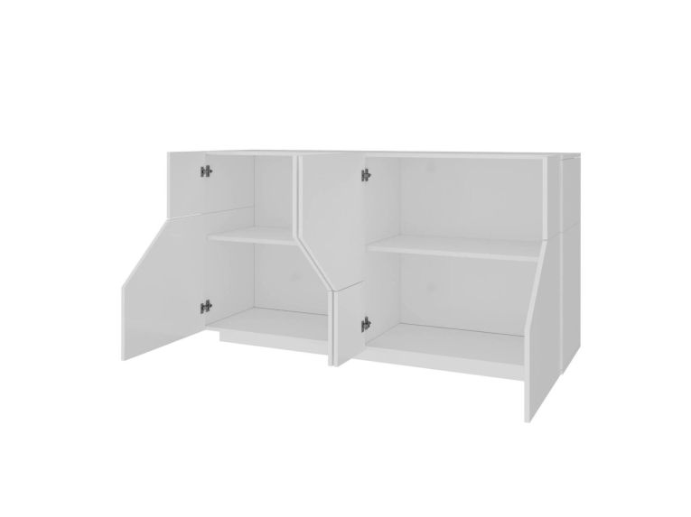 Credenza bianco lucida 158x43x86h cm 4 ante - Agis