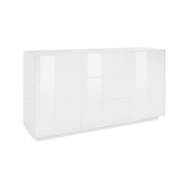 Credenza bianco lucida 160x41x86h cm 2 ante e 3 cassetti - Aysha
