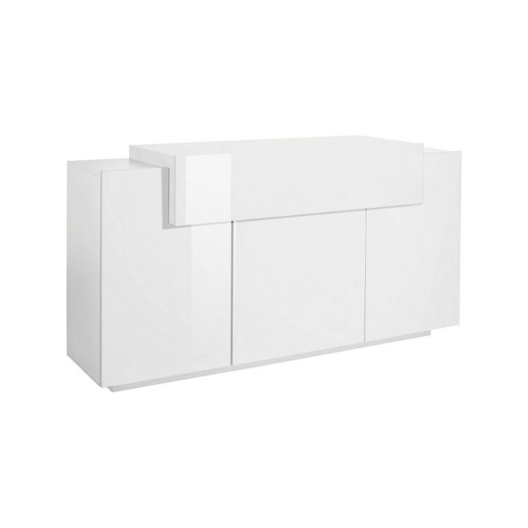Credenza bianco lucida 160x46x85h cm 4 ante - Aschly