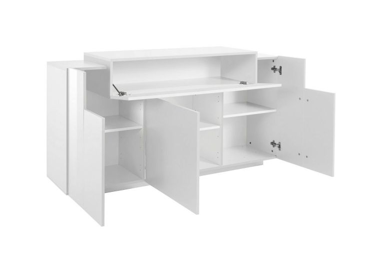 Credenza bianco lucida 160x46x85h cm 4 ante - Aschly