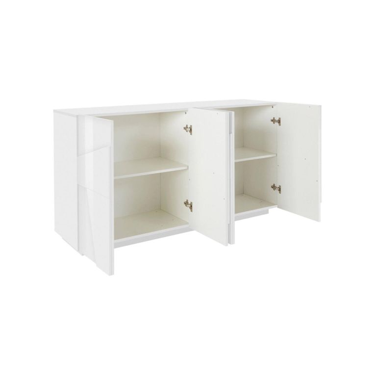 Credenza bianco lucida 162x44x86h cm 4 ante - Augusto