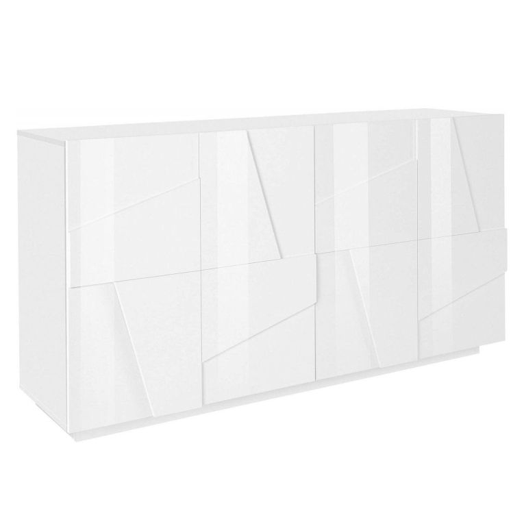 Credenza bianco lucida 162x44x86h cm 4 ante - Augusto