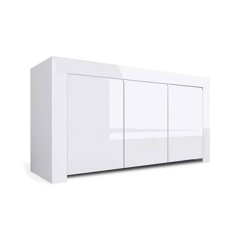 Credenza bianco lucida 162x50x83h cm 3 ante - Zenobia