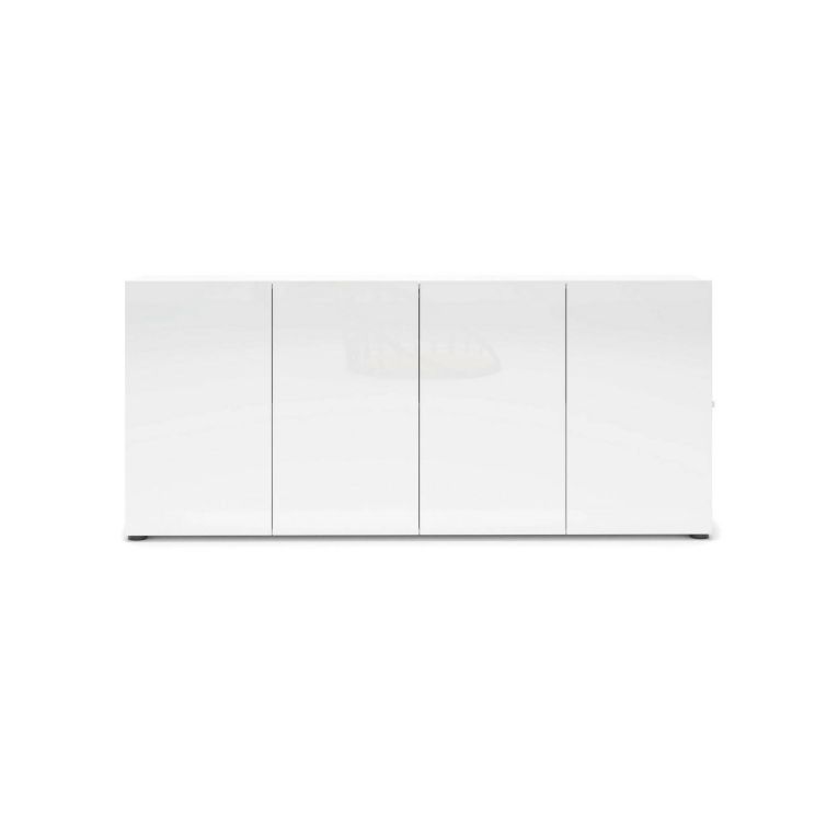 Credenza bianco lucida 180x38x79h cm 4 ante - Amacord