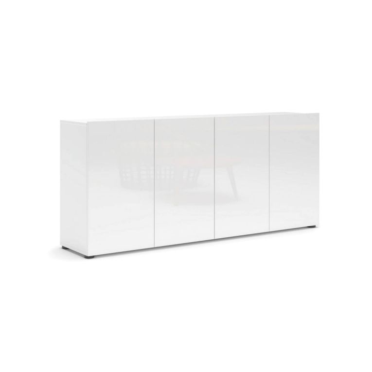 Credenza bianco lucida 180x38x79h cm 4 ante - Amacord
