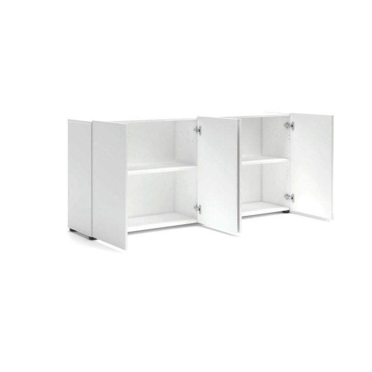 Credenza bianco lucida 180x38x79h cm 4 ante - Amacord