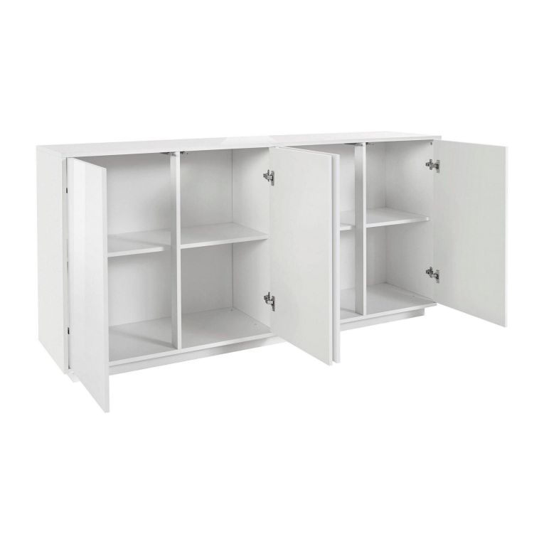 Credenza bianco lucida 180x41x86h cm 4 ante - Aulina
