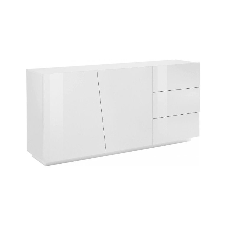 Credenza bianco lucida 180x43x86h cm 2 ante e 3 cassetti - Ariet