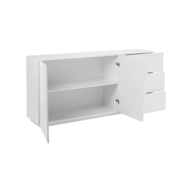 Credenza bianco lucida 180x43x86h cm 2 ante e 3 cassetti - Ariet