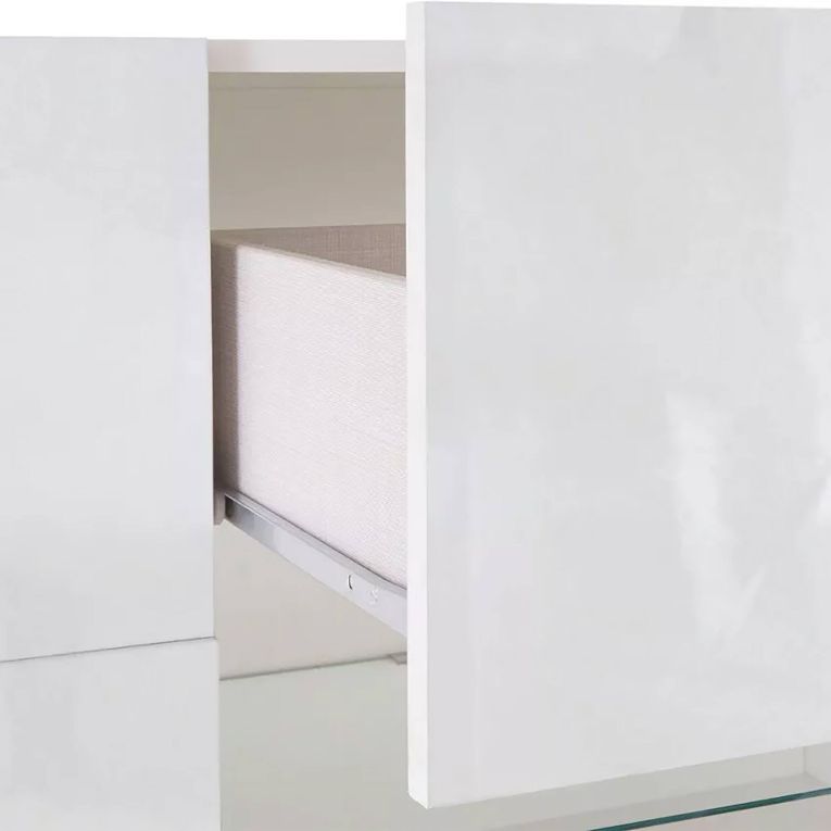 Credenza bianco lucida 181x43x84h cm 2 ante e 2 cassetti - Zerba
