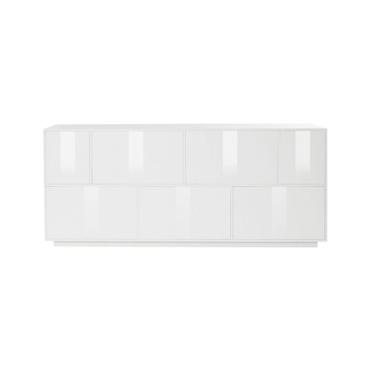 Credenza bianco lucida 200x41x86h cm 7 ante - Clinoumite