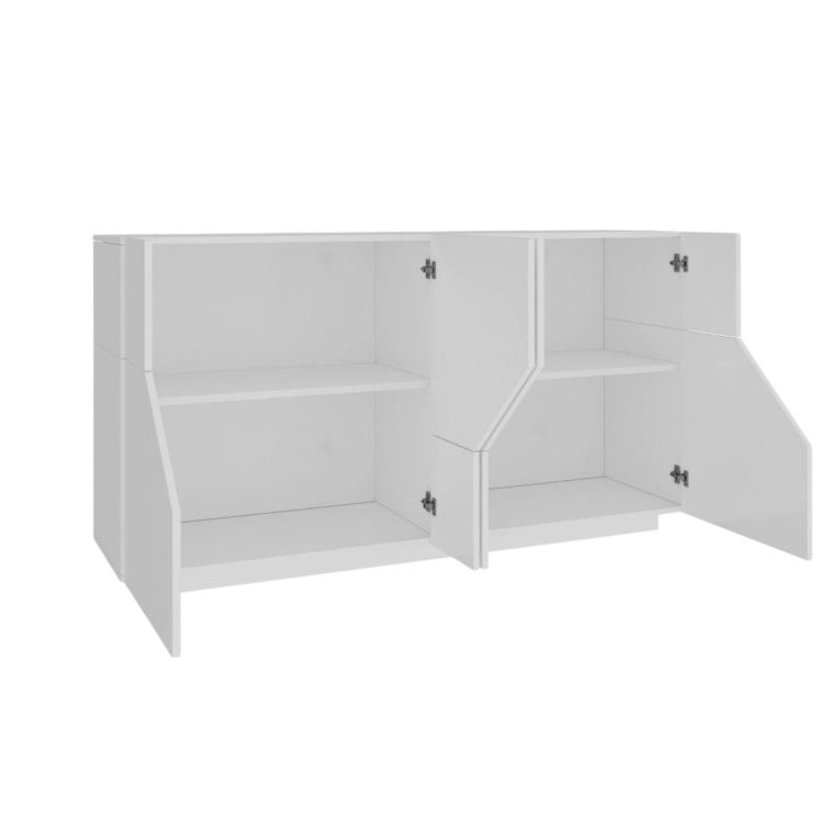 Credenza bianco lucida 200x43x86h cm 4 ante - Ania