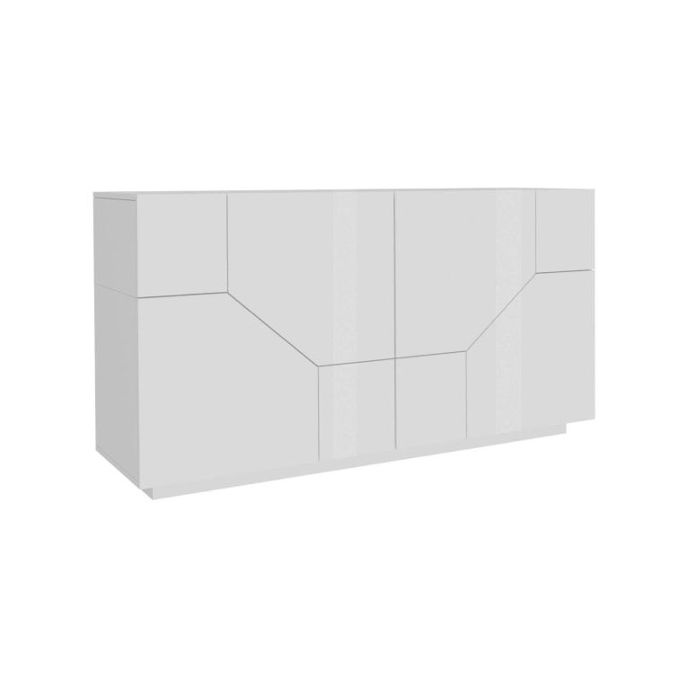 Credenza bianco lucida 200x43x86h cm 4 ante - Ania