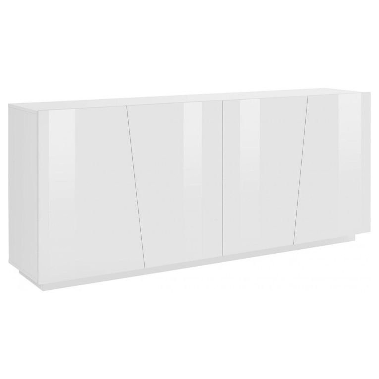 Credenza bianco lucida 200x43x86h cm 4 ante - Apollo