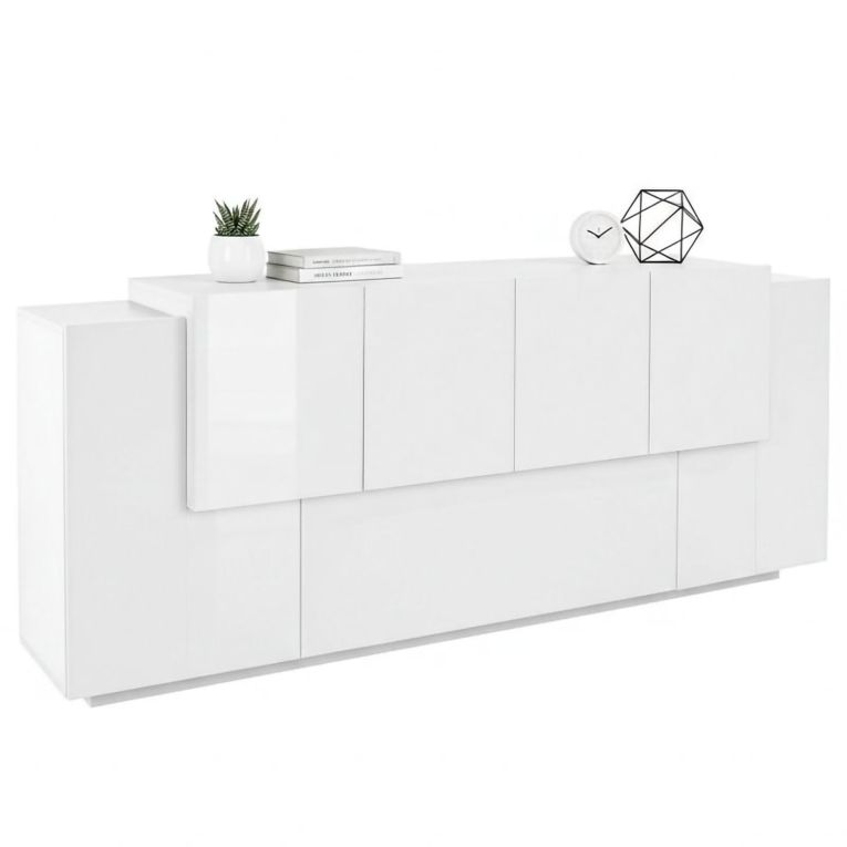 Credenza bianco lucida 200x45x86h cm 7 ante - Astice
