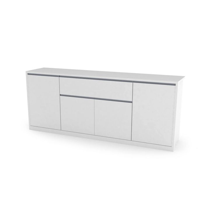 Credenza bianco lucida 210x45x85h cm 4 ante e 1 cassetto - Plutone
