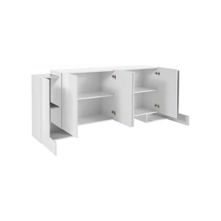Credenza bianco lucida 210x45x85h cm 6 ante - Hades
