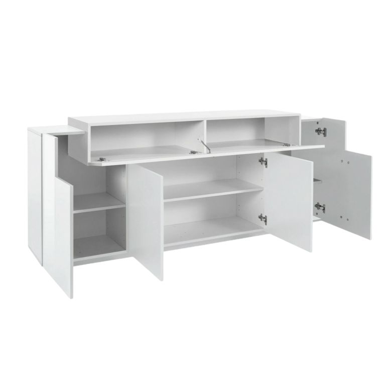 Credenza bianco lucida 220x45x85h cm 5 ante - Discordia