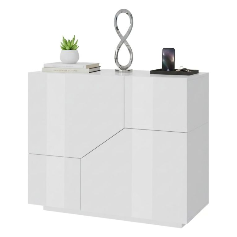 Credenza bianco lucida 79x43x86h cm 2 ante - Amento