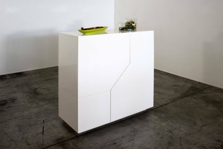 Credenza bianco lucida 79x43x86h cm 2 ante - Amento