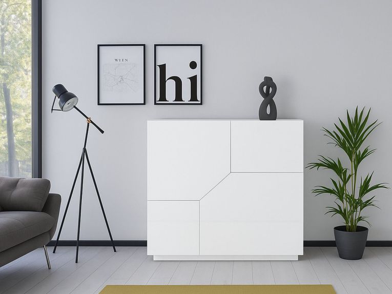 Credenza bianco lucida 79x43x86h cm 2 ante - Amento