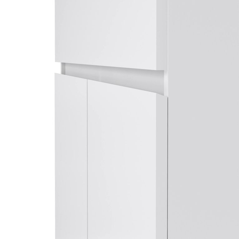 Credenza bianco lucida 80x40x100h cm 2 ante e 1 cassetto - Genziana