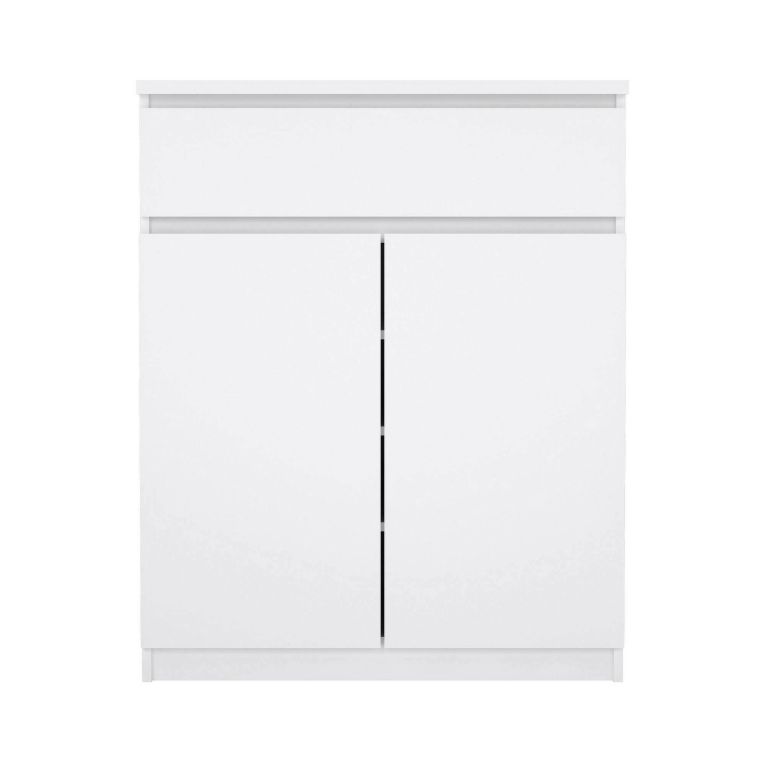 Credenza bianco lucida 80x40x100h cm 2 ante e 1 cassetto - Genziana