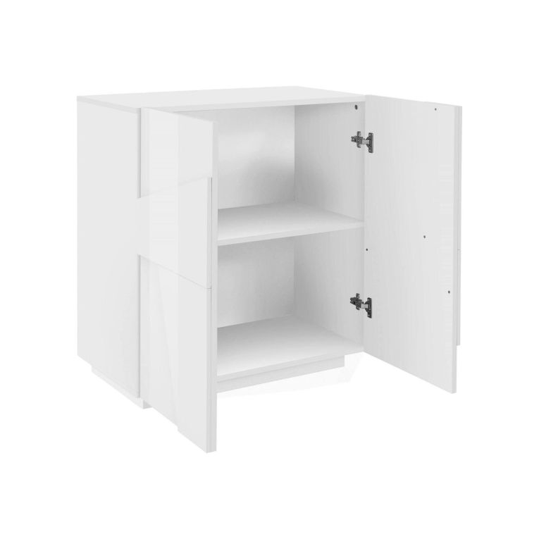Credenza bianco lucida 81x44x86h cm 2 ante - Arli