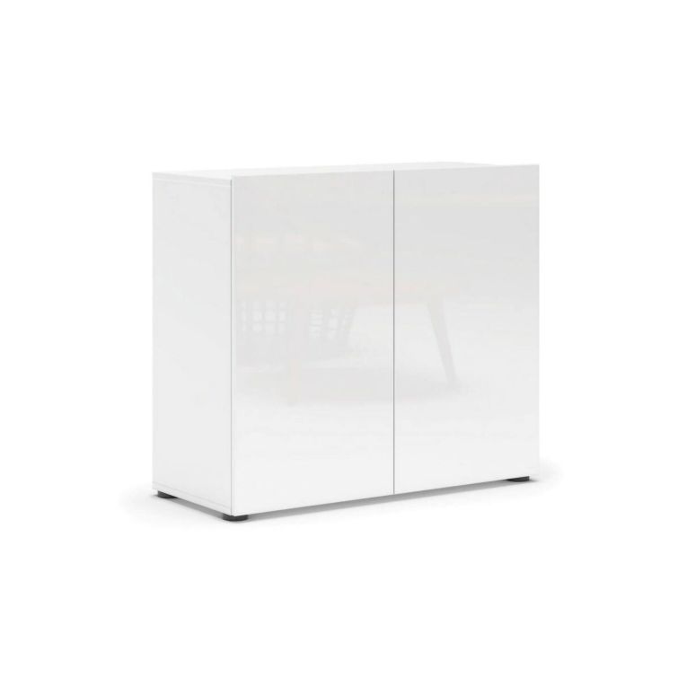 Credenza bianco lucida 90x38x79h cm 2 ante - Ortoclasio