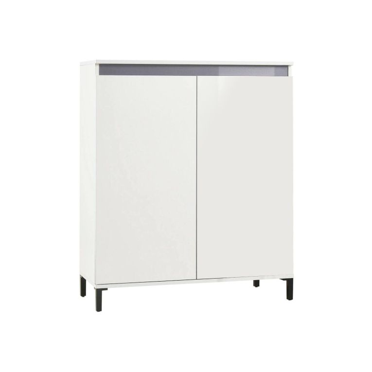 Credenza bianco lucida e antracite 100x40x110h cm 2 ante - Iwao