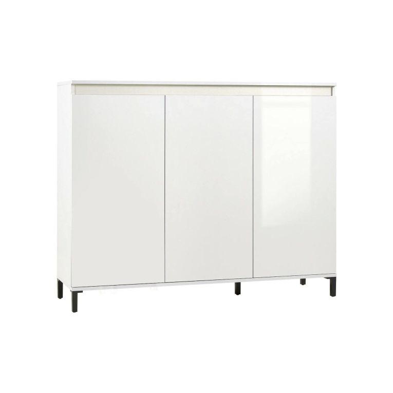 Credenza bianco lucida e antracite 138x40x110h cm 3 ante - Miriana