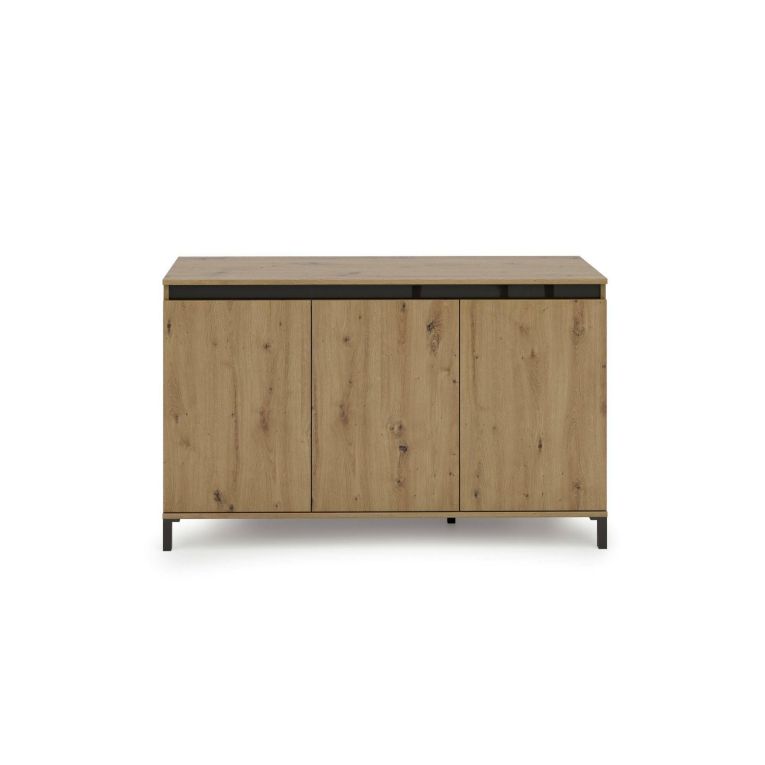 Credenza bianco lucida e antracite 138x40x90h cm 3 ante - Attilius