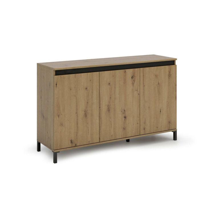 Credenza bianco lucida e antracite 138x40x90h cm 3 ante - Attilius