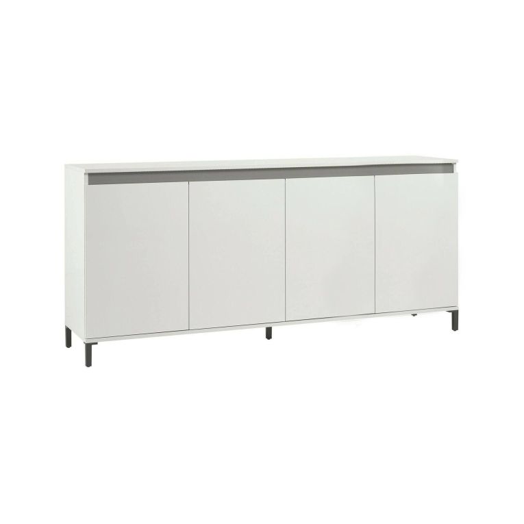 Credenza bianco lucida e antracite 184x40x90h cm 4 ante - Filomena