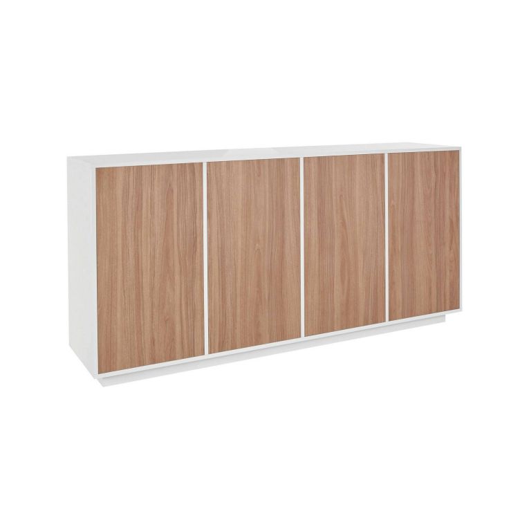 Credenza bianco lucida e noce 180x41x86h cm 4 ante - Aulina