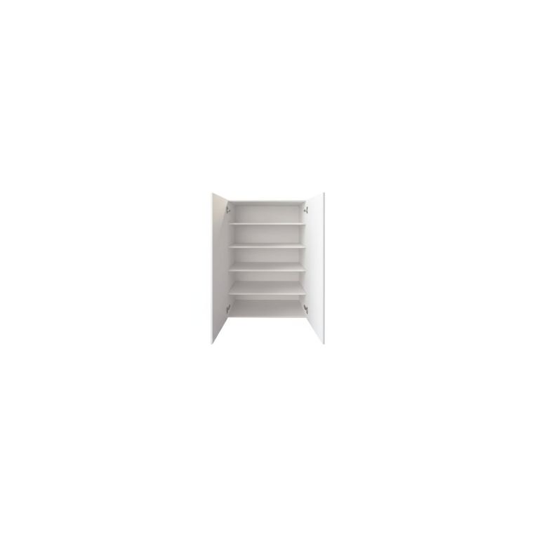 Credenza Bianco Lucido 4 Ripiani 5 Vani 78x36x115.5h cm, 2 Ante - Itala