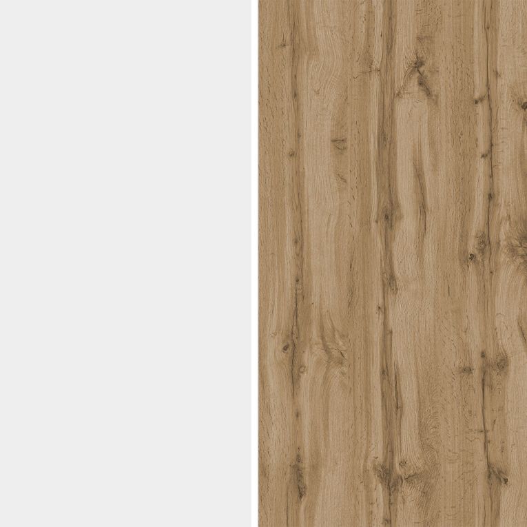 Credenza Bianco Lucido Marrone Rovere 6 Ripiani Apertura Battente 160x35x70h cm, 4 Ante Made in Italy - Swink