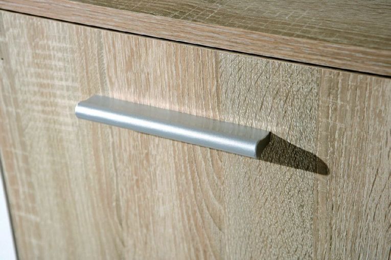 Credenza Bianco Marrone Quercia Apertura Battente 6 Ante 77x30x115h cm, 6 Vani - Dresano