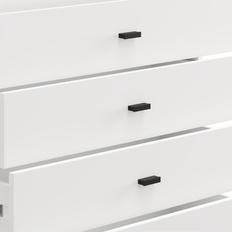 Credenza Bianco Nero un Ripiano 6 Cassetti 77x35x78h cm, 6 Vani - Otaval
