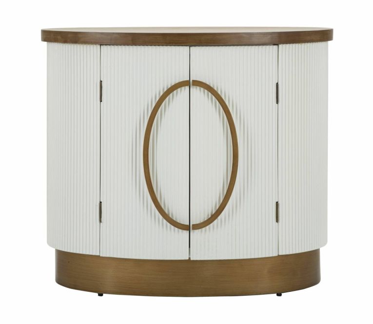 Credenza Bitetto, Buffet da soggiorno, Madia da salotto, Dispensa da cucina, 79x48 h67 cm, Bianco e Marrone