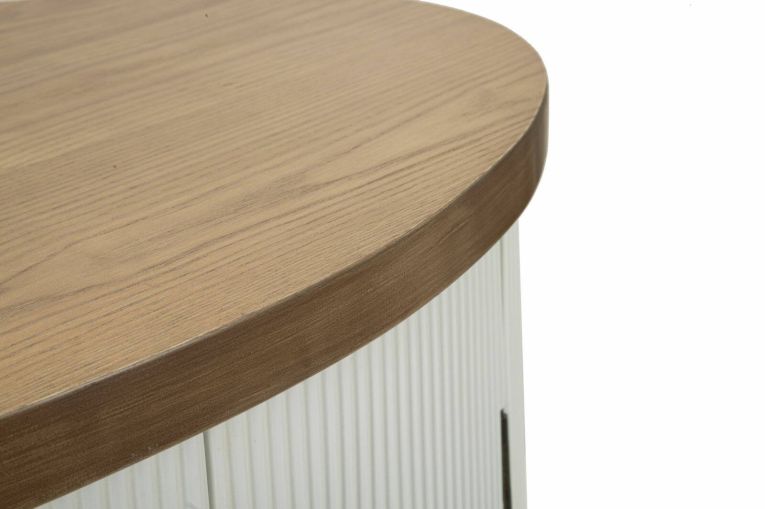 Credenza Bitetto, Buffet da soggiorno, Madia da salotto, Dispensa da cucina, 79x48 h67 cm, Bianco e Marrone